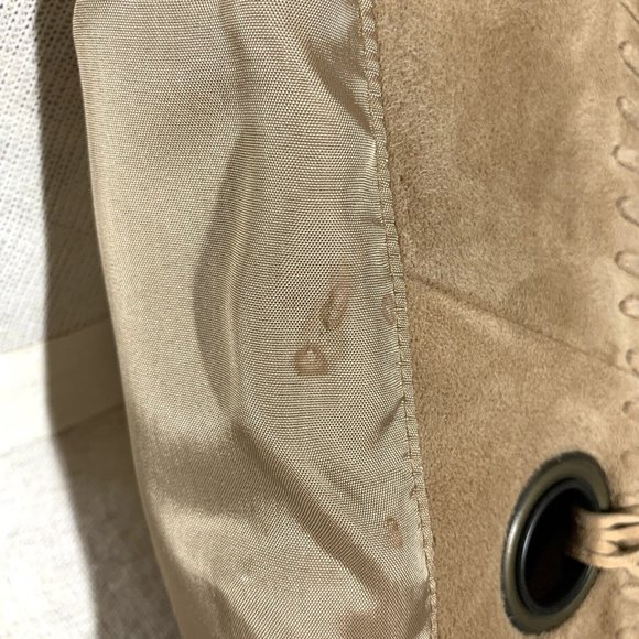 Michael Kors Tan Suede Leather Jacket Women’s Sz L Fringe - Picture 6 of 11